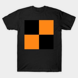 Orange and Black Checker Print T-Shirt